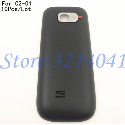 10Pcs/Lot Original Back Plastic Battery Cover For Nokia C2-01 Battery Back Door Cover Case Housing With Logo