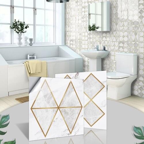 10PCS PVC Imitation Marble Stairwell Kitchen Adhesive Tiles Stickers Waterproof Bathroom Decor Ceramic WALLPAPERS