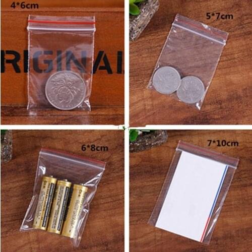 1000pcs/lot-4*6cm,5*7cm,6*8cm,7*10cm Mini Size PE Plastic Gift Packaging bag for necklace jewelry Ziplock Clear self seal bags