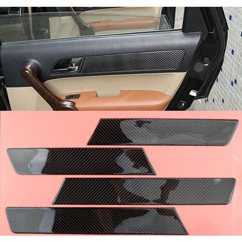 4pc/Set Carbon Fiber Black Interior Door Panel Cover Trim Strip Fit for Honda CR-V 2007 2008 2009 2010 2011