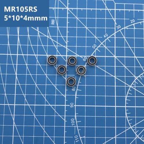 Axk Free Shipping high quality 10PCS Miniature Black MR105RS ABEC-5 5*10*4mm Mm Deep Groove Ball Bearings MR105 / L-1050 ZZ