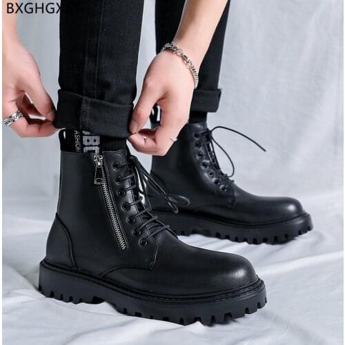 Martin Boots Boots for Men Male Leather Boots Men Luxury Designer Shoes Black Ankle Boots for Man 2021 Man Casual Shoes Zapatos