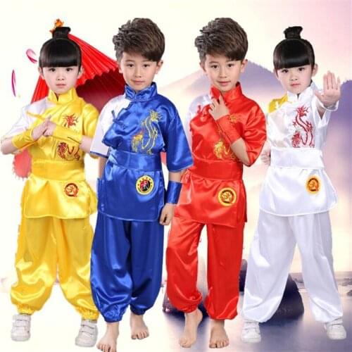Children Girl Taekwondo Dobok Wushu Costume Kimono Judo clothing Chinese Kung Fu Suit Tai Chi Clothing Martial Art Uniform