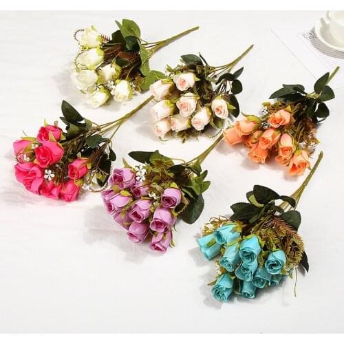 32 cm rose pink silk peony artificial bouquet 10 heads and 5 forks cheap fake flowers for family wedding decoration indoor