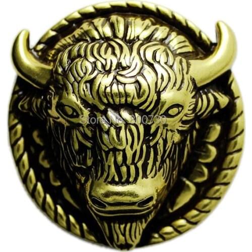 KB101) 10pc 2" Buffalo Head Concho Leathercraft Accessory Antique-Bronze-Color