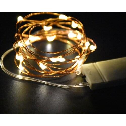 10pcs Battery Operated 20 LEDs Copper Wire Lights Mini String Light Waterproof Fairy Starry Light for DIY Mason Jar Wedding Part