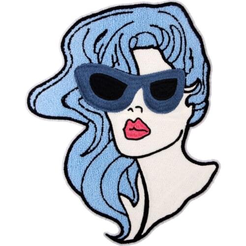 Cartoon Fashion Girl Towel Embroidery Patches Sewing Appliques Badge Childrens Clothing Accessories DIY Jacket Decoration