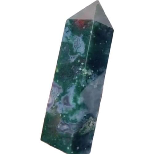 Natural water grass agate column, natural stone healing stone energy ore, home decoration