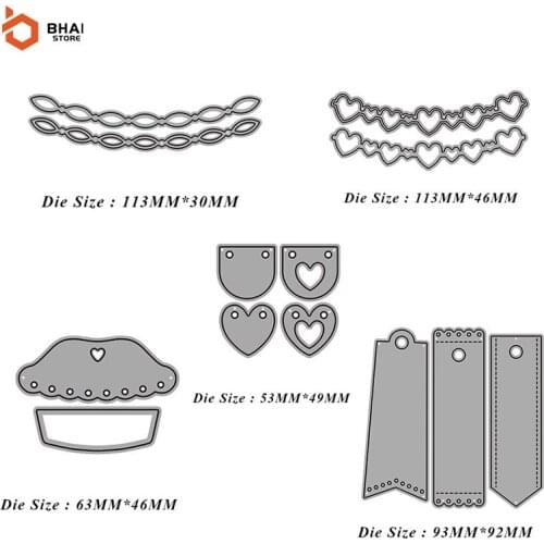 New Label Love Rope Ornament Cutting Dies Stencil DIY Scrapbooking Album Paper Card Decor Metal Embossing Craft Metal Cutting