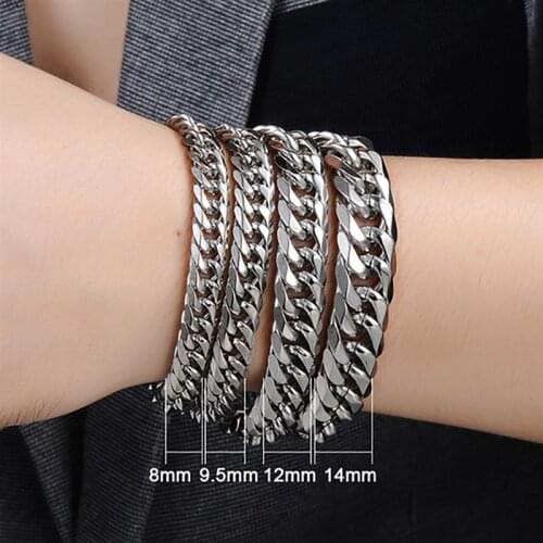 2020 New Womens Mens Bracelet Stainless Steel Silver Color Bracelet Chain Bracelet for Men Fashion Jewelry