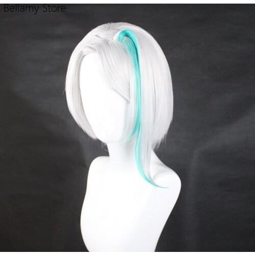 Touken Ranbu COS tomoegatanaginata Custom-made false hair with split head lightning Cosplay hairwear Wig+Wig Cap