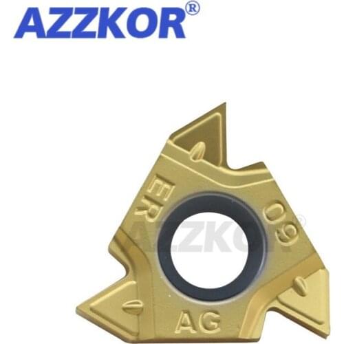 External Thread Inserts 16ER AG60 ISO Turning Tools CNC Center Lathe For 45# Steel Machining AZZKOR Carbide Blades NT9125 10pcs