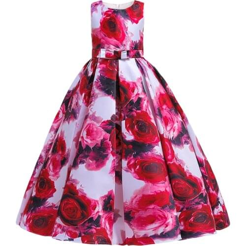 New Princess Girls Flower Formal Evening Wedding Party Dress Infant Children Clothing Kids Christmas Dresses For Girls Clothes