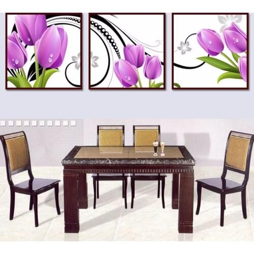 Full Drill Round Drill Diamond 5D DIY Diamond Painting "Tulip" Diamond Embroidery Cross Stitch Mosaic Painting 3 paintings