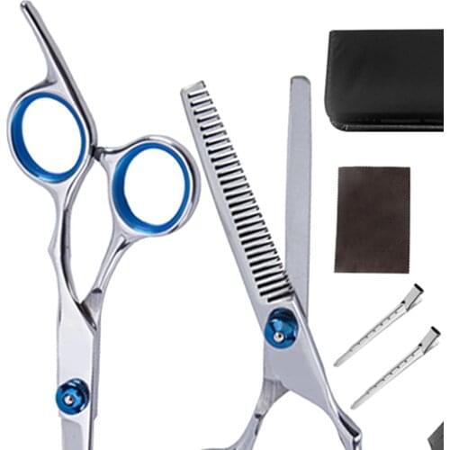 Professional Barber 6" Thinning Shears Scissors Sectioning Clips Salon Set