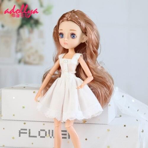 Adollya Fashion 11 Movable Joint BJD Doll Full Set BJD 1/6 PS Plastic With Clothes Long Hair Girls Toys Dress Up Dolls For Girls