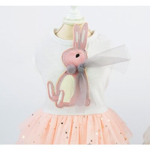 XS Small Cute Girl Princess Dogs Dress Jacket Shirts Rabbit Printed Pets Puppy Dresses For Small Chihuahua Dogs Accessories