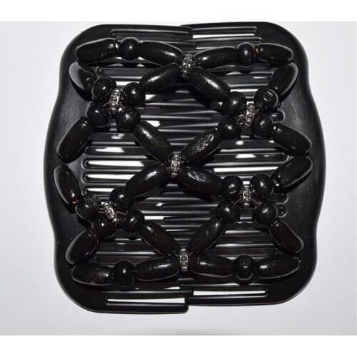 Black silver Beaded Double Magic Hair Combs Clip hairpins hair accessories for professional work lady 20 pcs/lot