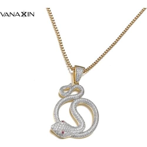 Snake Necklace Pendants AAA Cubic Zirconia Shiny Necklaces For Men Hip Hop Jewelry Top Quality Chain Party Women Gift
