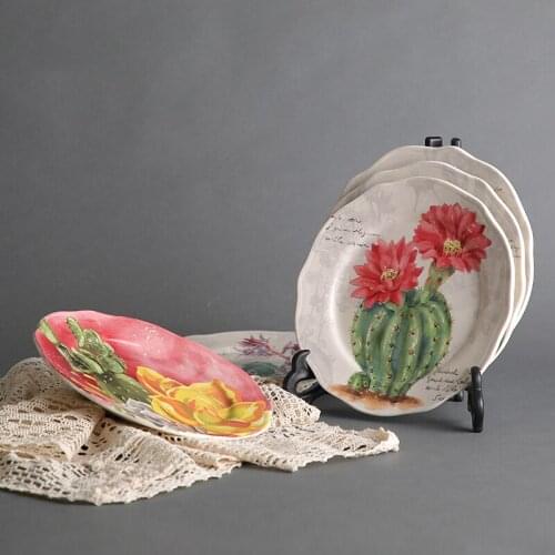 1 pcs Painted Creative ceramics Dinner Plate Nordic style Tableware Dessert Steak Tray Breakfast plate Decorative plates 8 inch
