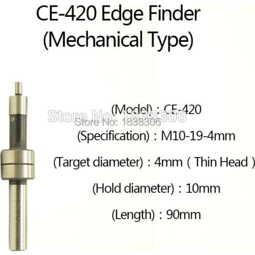 1pcs Mechanical type Edge Finder CE-420 10MM for Milling Lathe Machine Touch Point Sensor including Milling Cutter