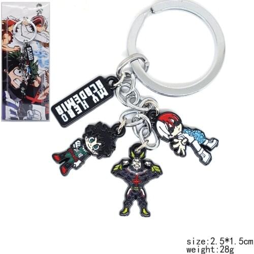 10pcs/lot Anime My Hero Academia Zinc alloy metal keychain 4 in 1 Izuku Midoriya keyrings key chain pendant toy gift