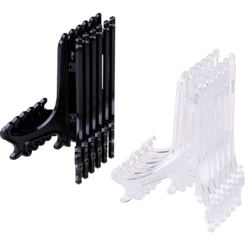 12 Pcs Black/Clear 3inch Plastic Easels Plate Holders Picture Frames Photo Book Pedestal Holder Portable Display Stand Stander