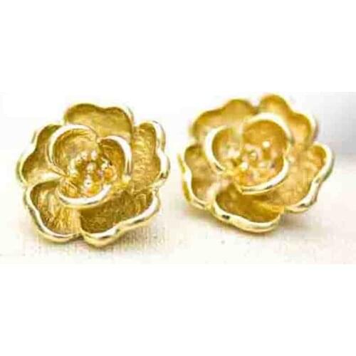 12pcs lot 20mm Vintage rose flower floral coat metal shank sewing buttons decorative carving buton bouton Scrapbooking botones