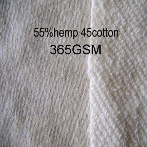 150cm width high quality 55%hemp 45%cotton fabric hemp material natural fiber fabric 3M/lot 365GSM