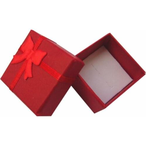24pcs Paper Ring Box 4x4x3cm Red Color Wedding Ring Gift Boxes for Jewellery Organizer Packaging