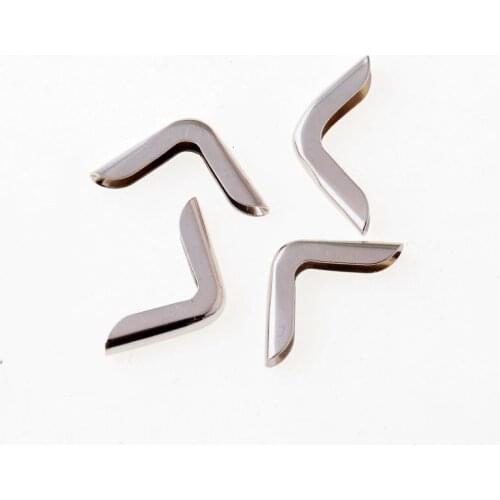 Free Shipping 50pcs Silver Tone Book Scrapbooking Albums Menus Folders Corner Protectors(Fit 4mm thick) 23x17mm f1256