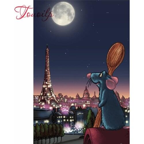 DIY 5D Diamond Mosaic Cartoon Rat Handmade Diamond Painting Cross Stitch Kit Diamond Embroidery Pattern Rhinestone