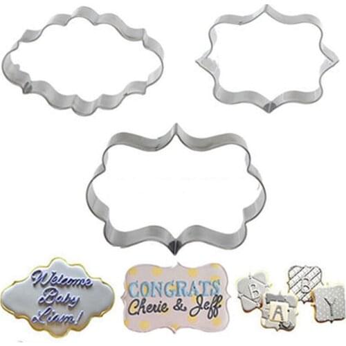 Blessing Box Fondant Biscuit Stainless Steel Frame Cutting Diy Protein Cream Biscuits Biscuit 3 Piece Set Photo Frame Mould