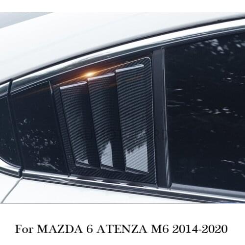 For MAZDA 6 ATENZA M6 2014-2020 ABS Carbon Fiber Print Door Window Louver Frame Window Sill Molding Trim Cover Sticker