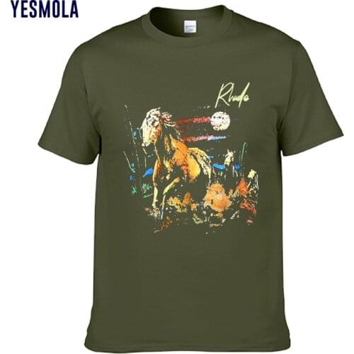 YESMOLA Men T-shirt Cotton Colorful Horse Pattern Short Sleeve Horse Racing Shirt Men Women Casual Streetwear Clothing Tops