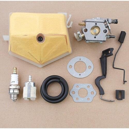 Carburetor Choke Rod Air Filter Kit For Husqvarna 51 55 55 Rancher Walbro WT-170-1 Chainsaw 503281504,503608402 w Throttle Lever
