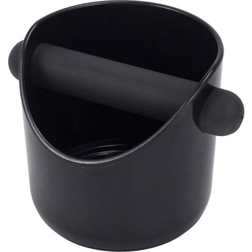 Coffee Knock Box No Annoying Noise Removable Knock Bar ABS Big Mouth Black Espresso Knock Box for Home Kitchen