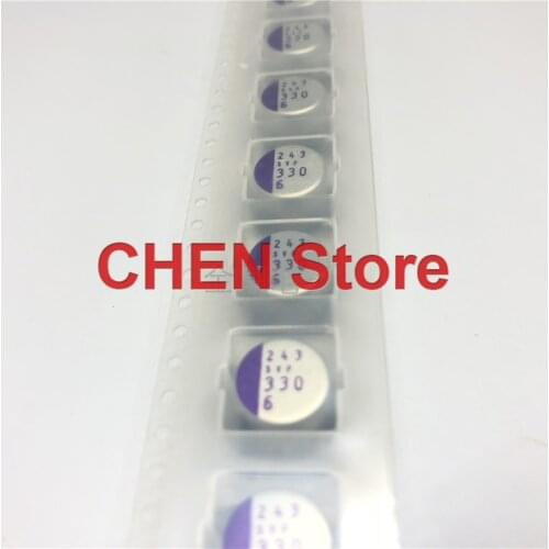 20PCS/50PCS SANYO OS-CON SVP 6.3V330UF 10X8MM SMD Polymer Solid Electrolytic Capacitor 330UF 6.3V Low ESR 6SVP330M