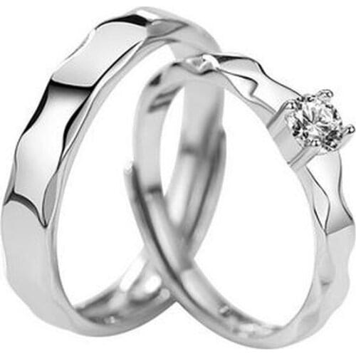 S925 Pure Men and Women Silver Ring Simple Couple Ring Ring Valentines Day Gift Wedding Exchange Ring Temple Ring Jewelry