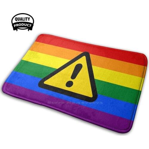 Danger Gay Soft Interesting Room Goods Rug Carpet Gay Pride Flag Gay Flag Danger Sign Danger Danger Gay Pride Caution Sign
