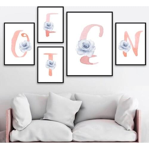 Full Square Round Diamond Painting Pink Letter Personalized Name Combination Cross Stitch Kits Diamond Embroidery Home Decor