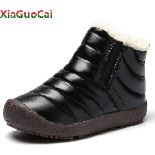 Newest Winter Kids Warm Waterproof Snow Boots Boys Girls Plush Wear Non-slip Snow Wear High Help Children Cotton Shoes 4 Color