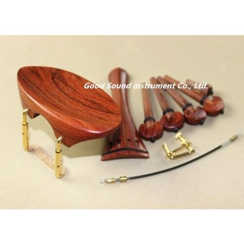 1set New Rosewood 4/4 violin accessories chinrest endpin tuner tail gut