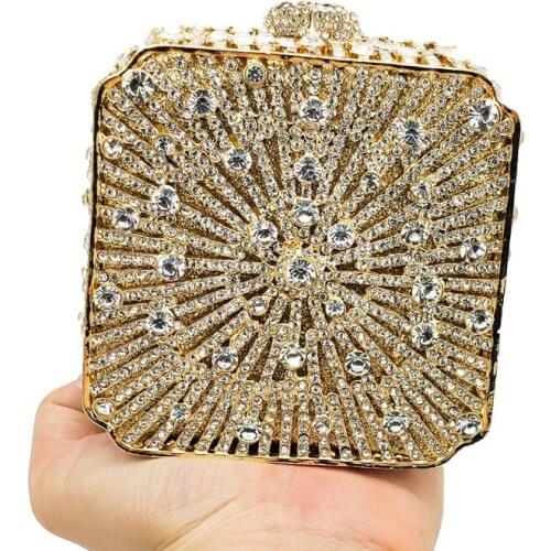 Spring new metal diamond banquet party clutch all-match fashion chain crystal one shoulder messenger custom handbag