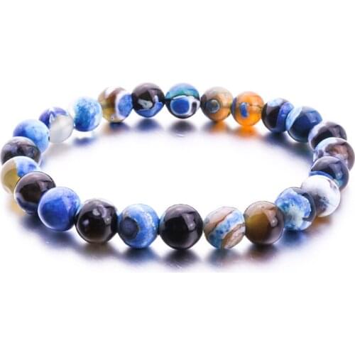 New Style Colourful Natural Stone Bracelet Healing Balance Beads Reiki Buddha Prayer Natural Stone Yoga Bracelet For Women