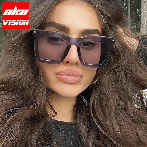 AKA VISION Vintage Oversized Sunglasses Women Square Sun Glasses for Women/Men Elegant Eyewear Women Gafas De Sol Mujer 2021