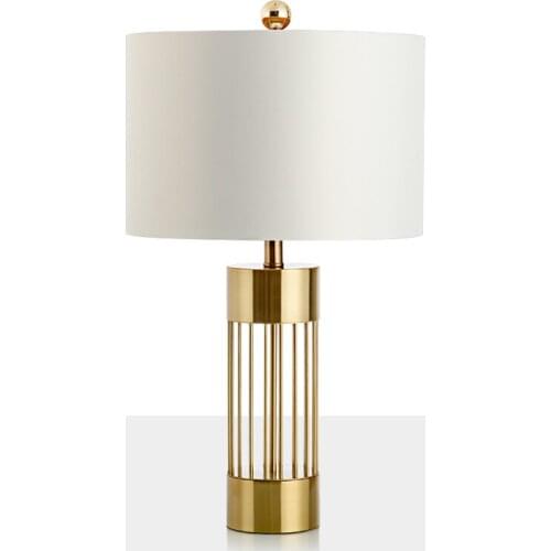 Postmodern simple golden iron table lamp personality model room bedroom bedside lamp living room study hotel decorative lamps