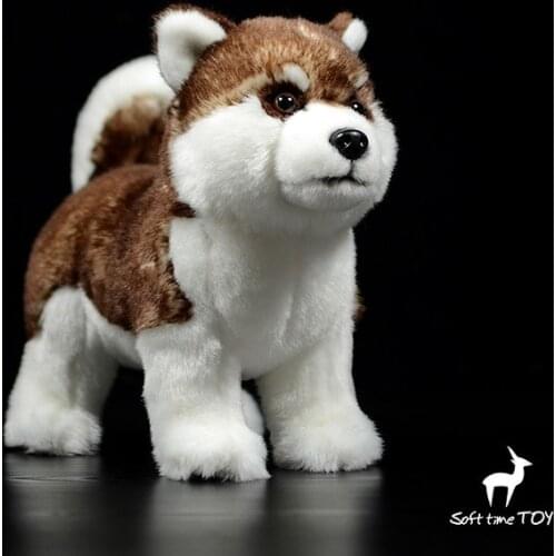 Real Life Plush Dogs Doll Toys Children Birthday Gifts Nice Standing Brown Husky Soft Stuffed Animal Model Shops