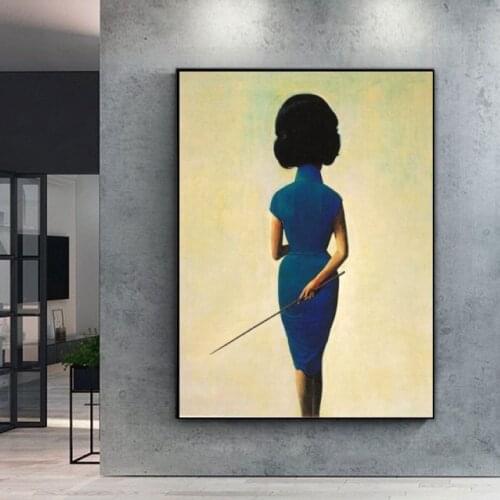 20th Century Contemporary Art On Shown in Hongkong Hand Painted Canvas oil paintings Liuye Artwork Back of Teacher in My Memory