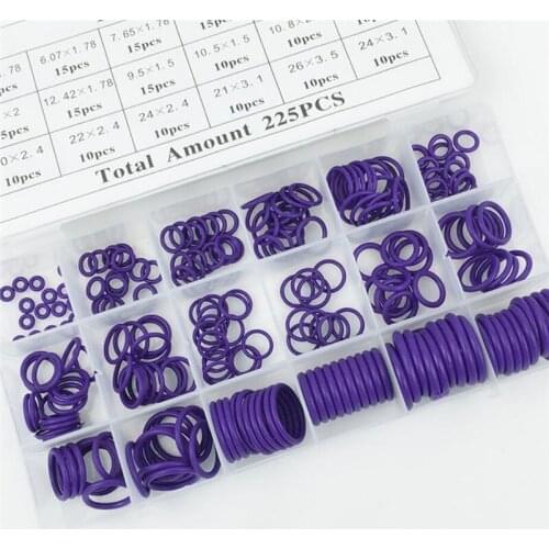 O-ring rubber automotive air-conditioning pipe joint sealing gasket mounted refrigeration compressor 225pcs R134a